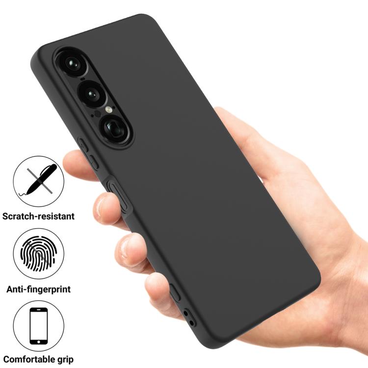 For Sony Xperia 1 VII Solid Color Liquid Silicone Dropproof Full Coverage Phone Case
