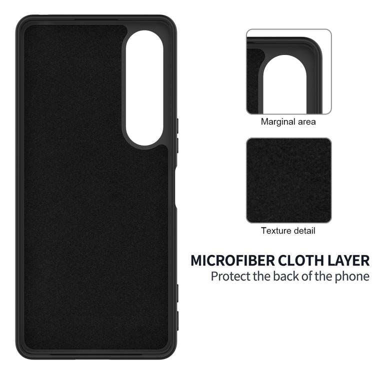 For Sony Xperia 1 VII Solid Color Liquid Silicone Dropproof Full Coverage Phone Case