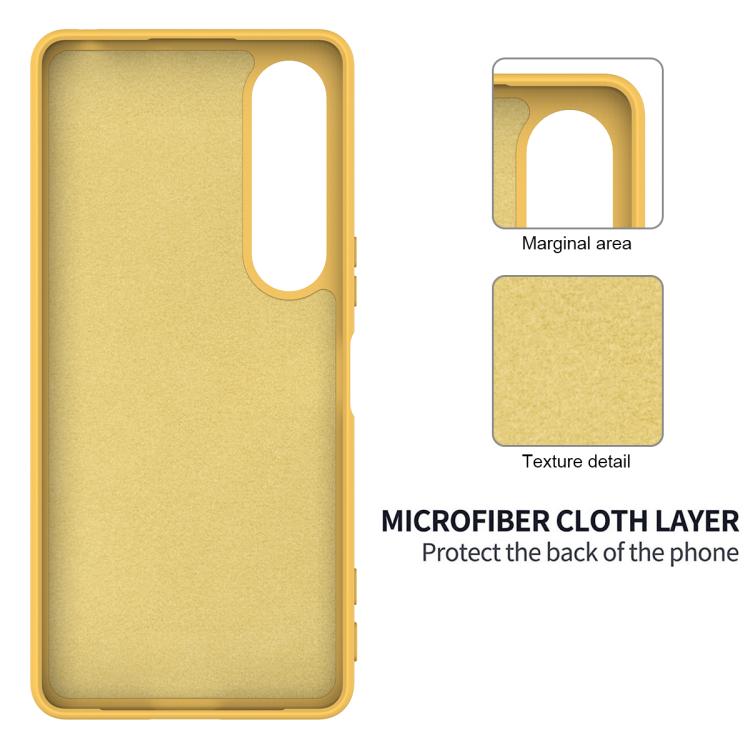 For Sony Xperia 1 VII Solid Color Liquid Silicone Dropproof Full Coverage Phone Case