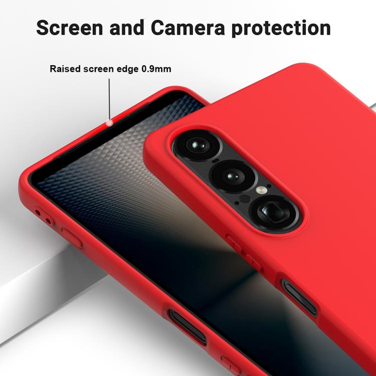 For Sony Xperia 1 VII Solid Color Liquid Silicone Dropproof Full Coverage Phone Case