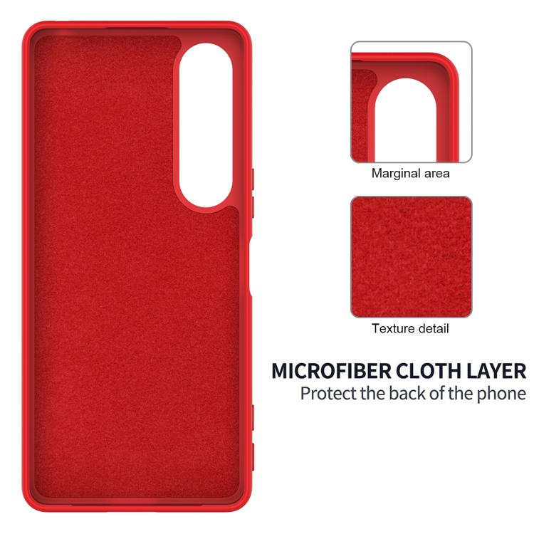 For Sony Xperia 1 VII Solid Color Liquid Silicone Dropproof Full Coverage Phone Case