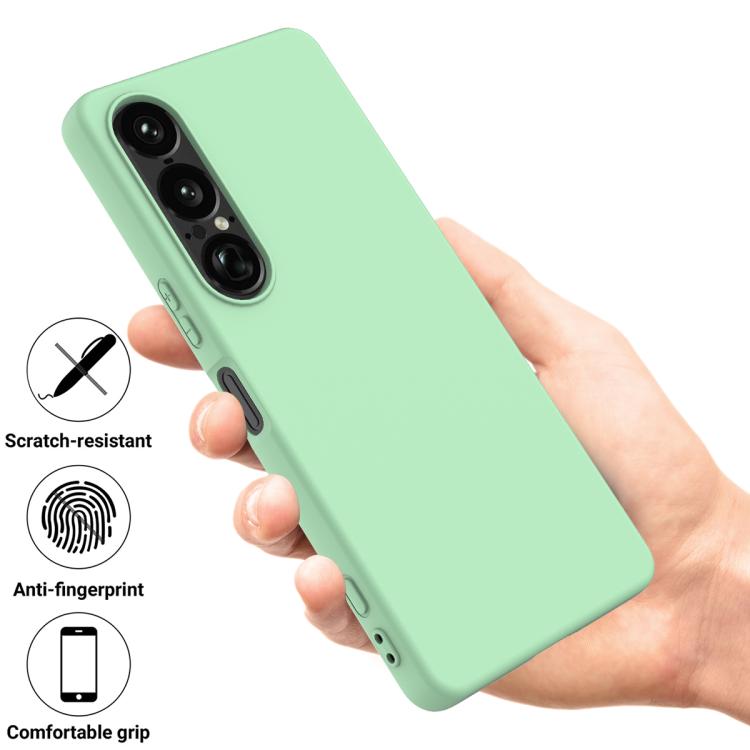 For Sony Xperia 1 VII Solid Color Liquid Silicone Dropproof Full Coverage Phone Case