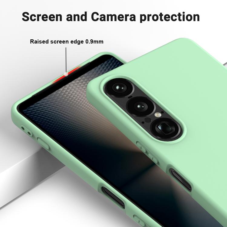 For Sony Xperia 1 VII Solid Color Liquid Silicone Dropproof Full Coverage Phone Case