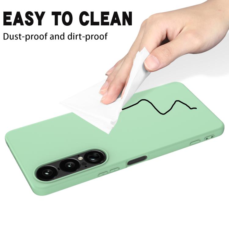 For Sony Xperia 1 VII Solid Color Liquid Silicone Dropproof Full Coverage Phone Case