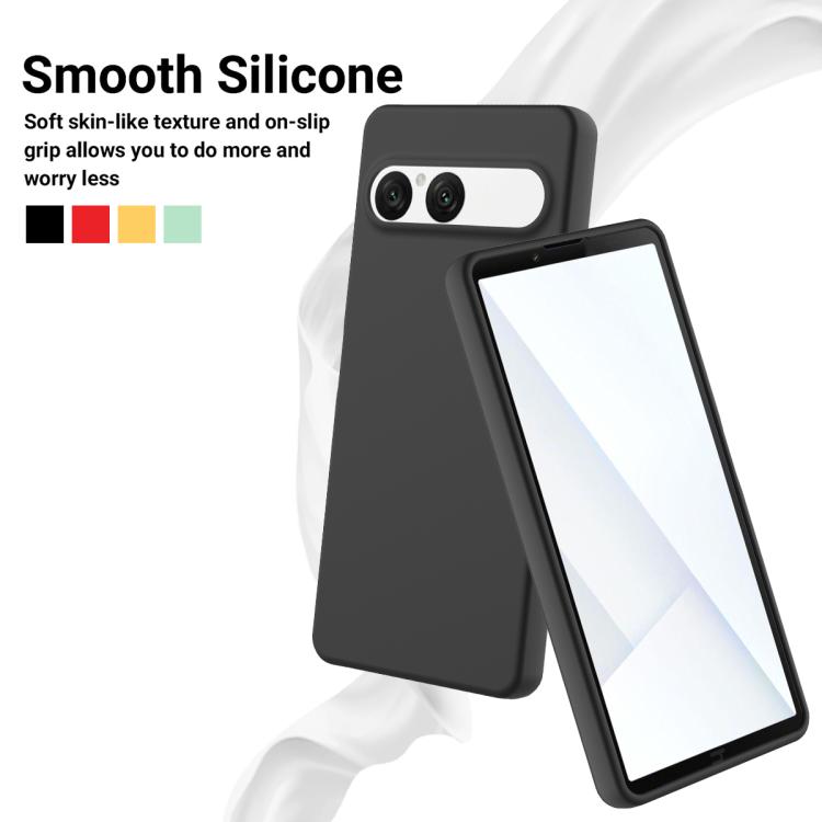 For Sony Xperia 10 VII Solid Color Liquid Silicone Dropproof Full Coverage Phone Case
