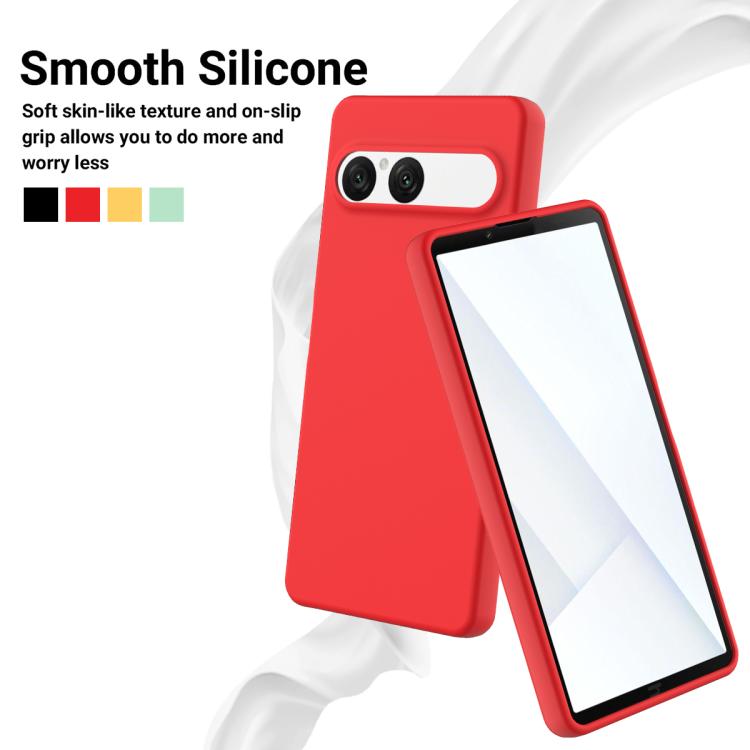 For Sony Xperia 10 VII Solid Color Liquid Silicone Dropproof Full Coverage Phone Case