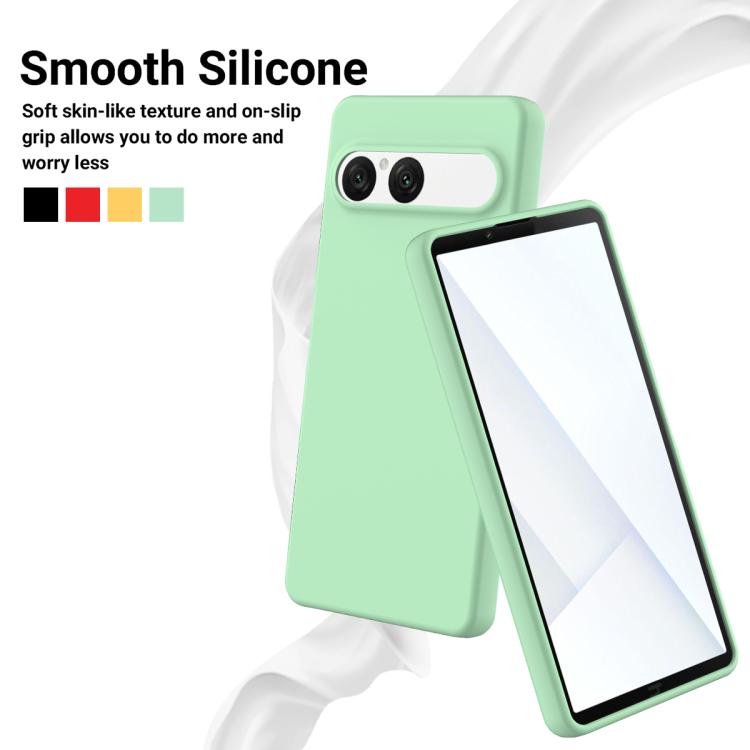 For Sony Xperia 10 VII Solid Color Liquid Silicone Dropproof Full Coverage Phone Case