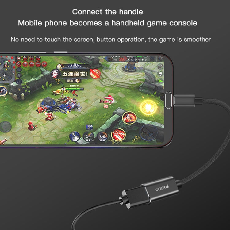 Yesido GS01 Type-C to USB 2.0 OTG Data Converter Cable(Black)