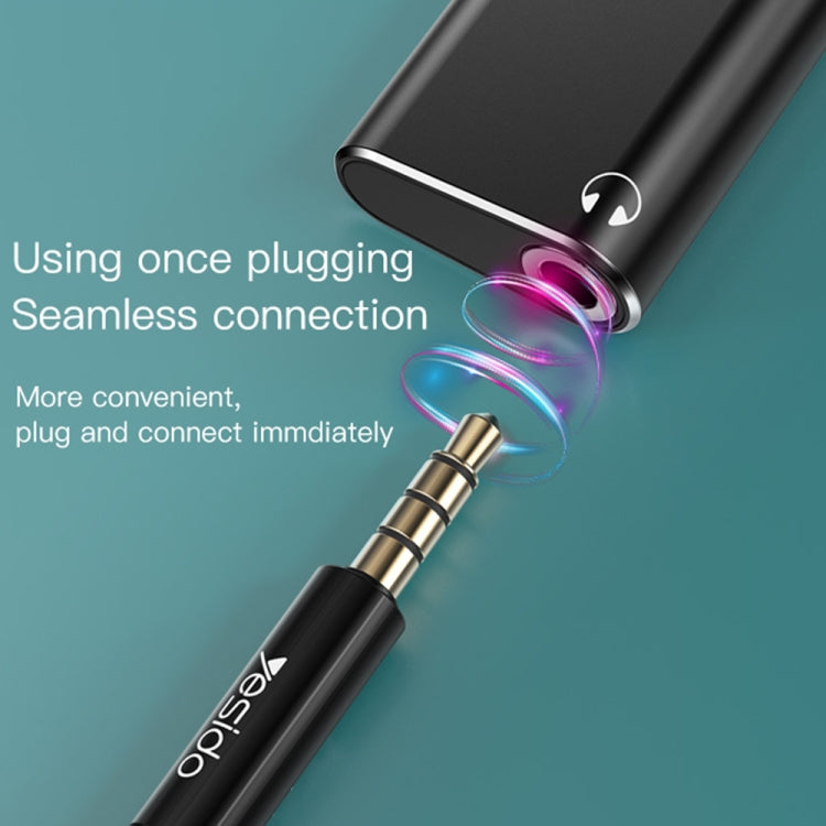 Yesido YAU23 Type-C to PD 60W Dual Type-C Charging & Audio Converter Adapter(Black)