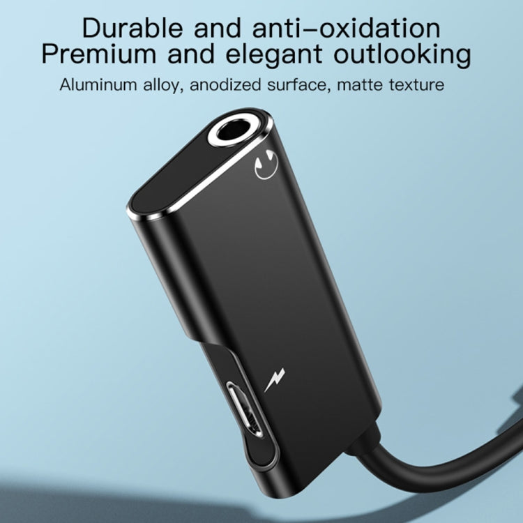 Yesido YAU23 Type-C to PD 60W Dual Type-C Charging & Audio Converter Adapter(Black)