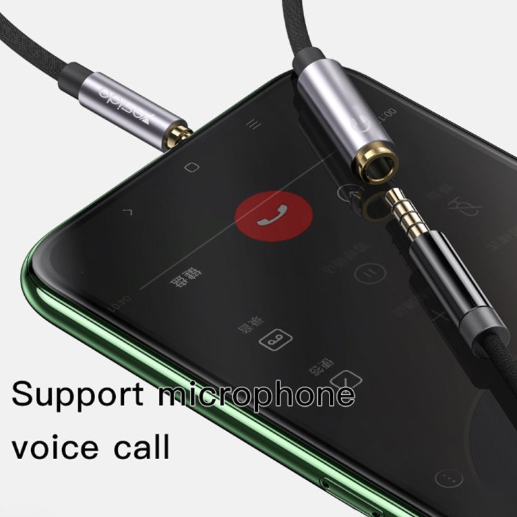 Yesido YAU26 3.5mm Male to 3.5mm Female Audio Cable(Black)