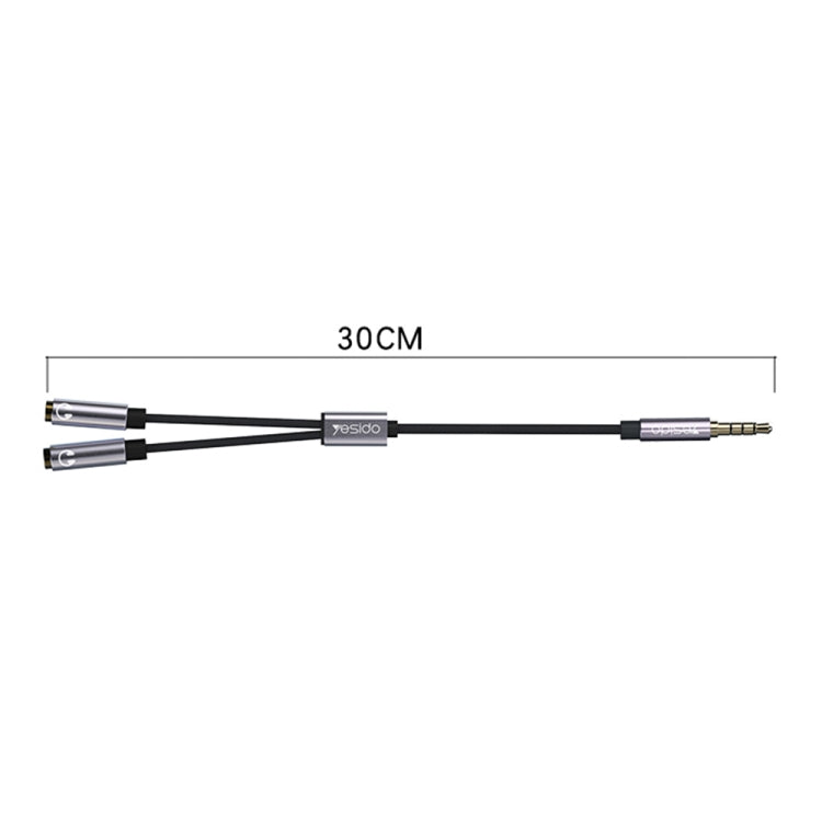 Yesido YAU27 3.5mm Male to Dual 3.5mm Female Audio Cable(Black)