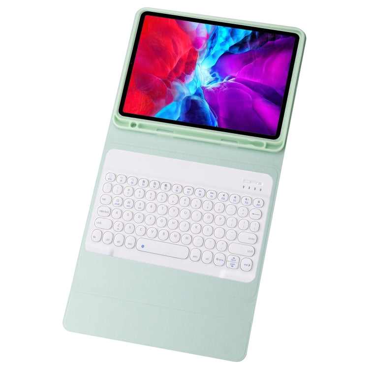 YM12 For iPad 10.2 2019 / Air 10.5 inch / Pro 10.5 inch Detachable Round Key Bluetooth Keyboard Tablet Case with Pen Slot(Green)