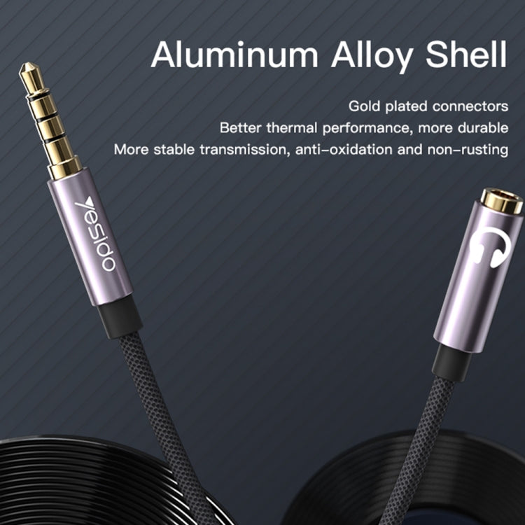 Yesido YAU28 3.5mm Male to Microphone + Audio 3.5mm Female Audio Cable(Black)