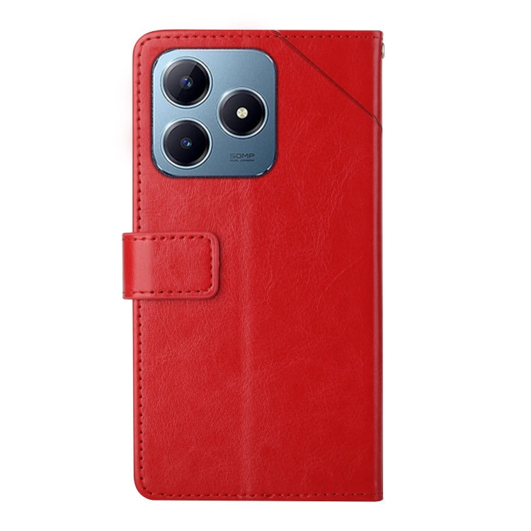 For Realme C63 4G Global/ C61 HT01 Y-shaped Pattern Flip Leather Phone Case