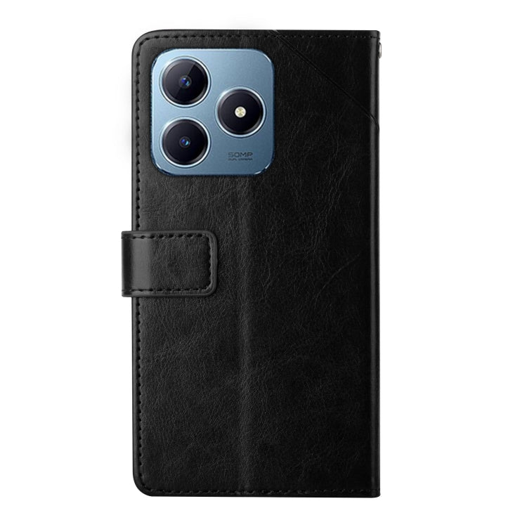 For Realme C63 4G Global/ C61 HT01 Y-shaped Pattern Flip Leather Phone Case