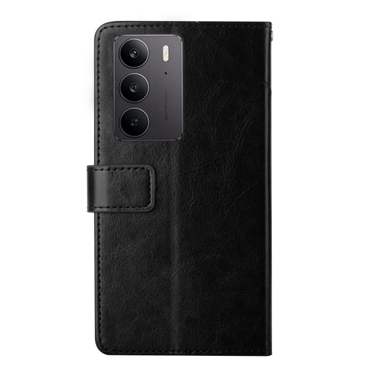 For Realme C75 4G HT01 Y-shaped Pattern Flip Leather Phone Case