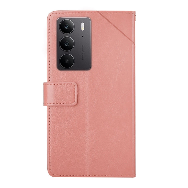 For Realme C75 4G HT01 Y-shaped Pattern Flip Leather Phone Case