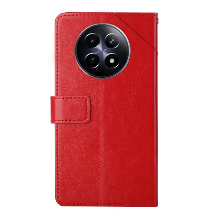 For Realme 13+ 5G Global HT01 Y-shaped Pattern Flip Leather Phone Case