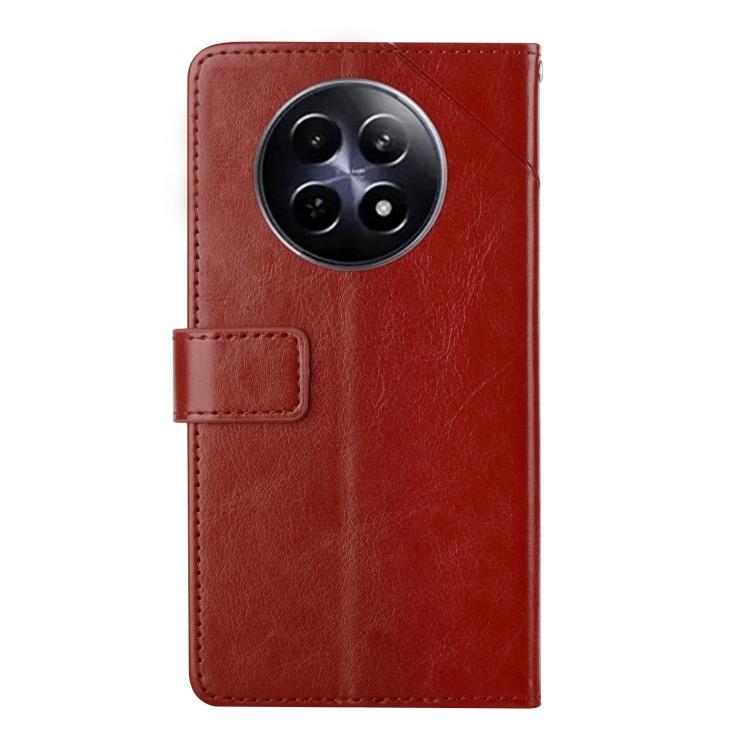 For Realme 13+ 5G Global HT01 Y-shaped Pattern Flip Leather Phone Case