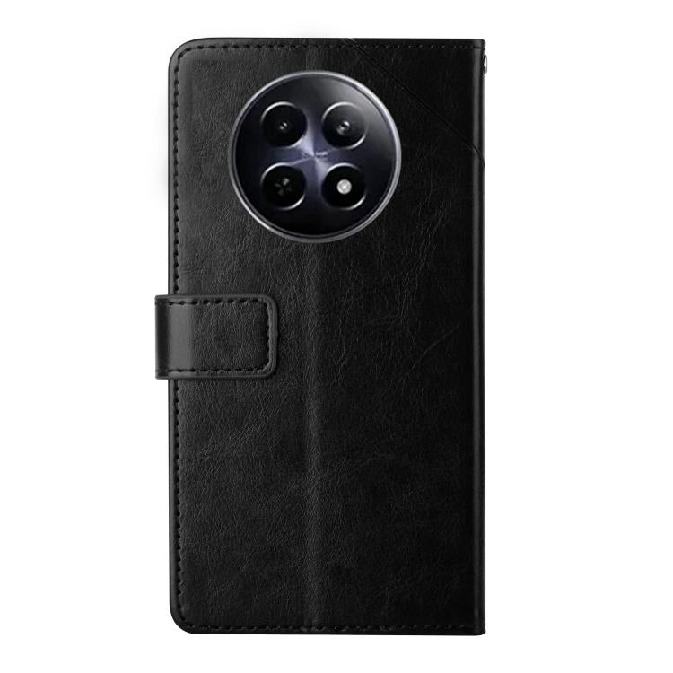 For Realme 13+ 5G Global HT01 Y-shaped Pattern Flip Leather Phone Case