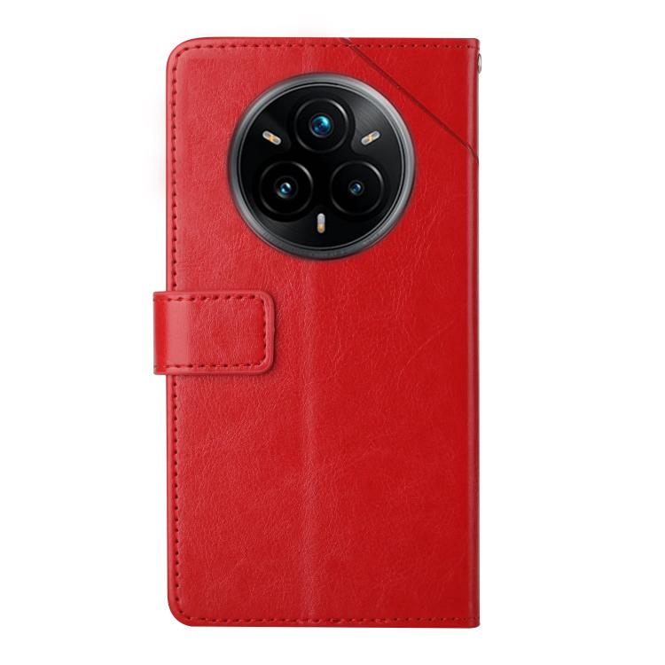 For Realme 14 Pro+ 5G HT01 Y-shaped Pattern Flip Leather Phone Case