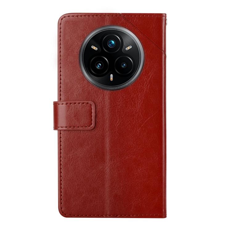 For Realme 14 Pro+ 5G HT01 Y-shaped Pattern Flip Leather Phone Case