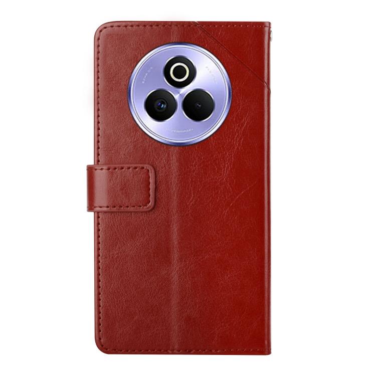 For Realme P3 Pro 5G Global HT01 Y-shaped Pattern Flip Leather Phone Case