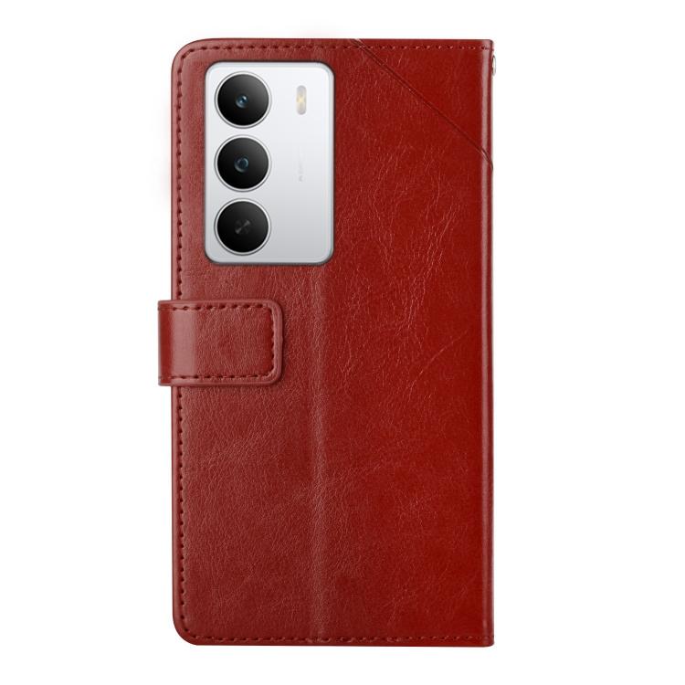 For Realme C75 5G HT01 Y-shaped Pattern Flip Leather Phone Case