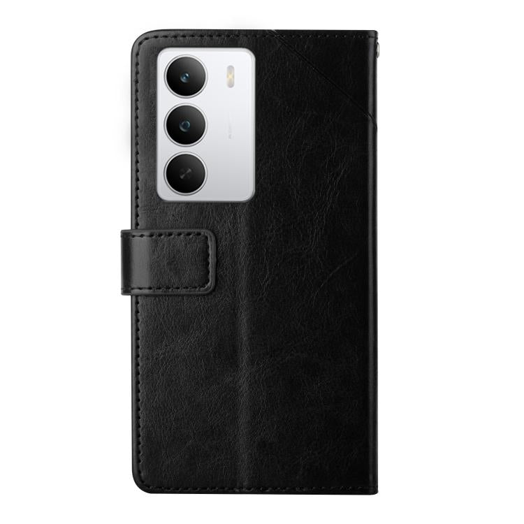 For Realme C71 4G HT01 Y-shaped Pattern Flip Leather Phone Case