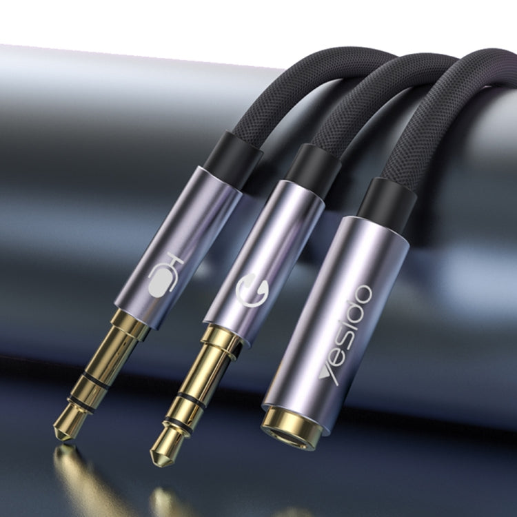 Yesido YAU29 3.5mm Female to Microphone + Audio 3.5mm Male Audio Cable(Black)