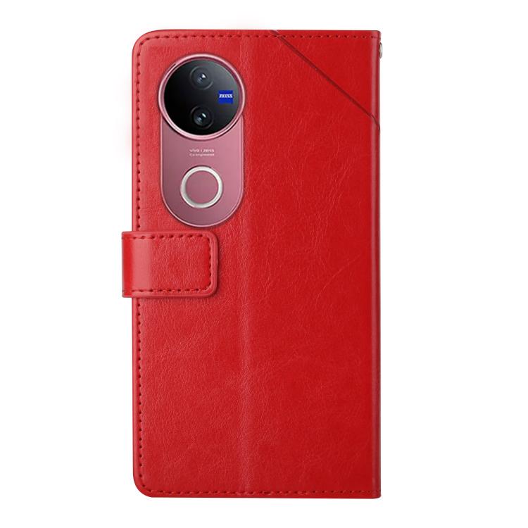 For vivo V50 5G Global HT01 Y-shaped Pattern Flip Leather Phone Case