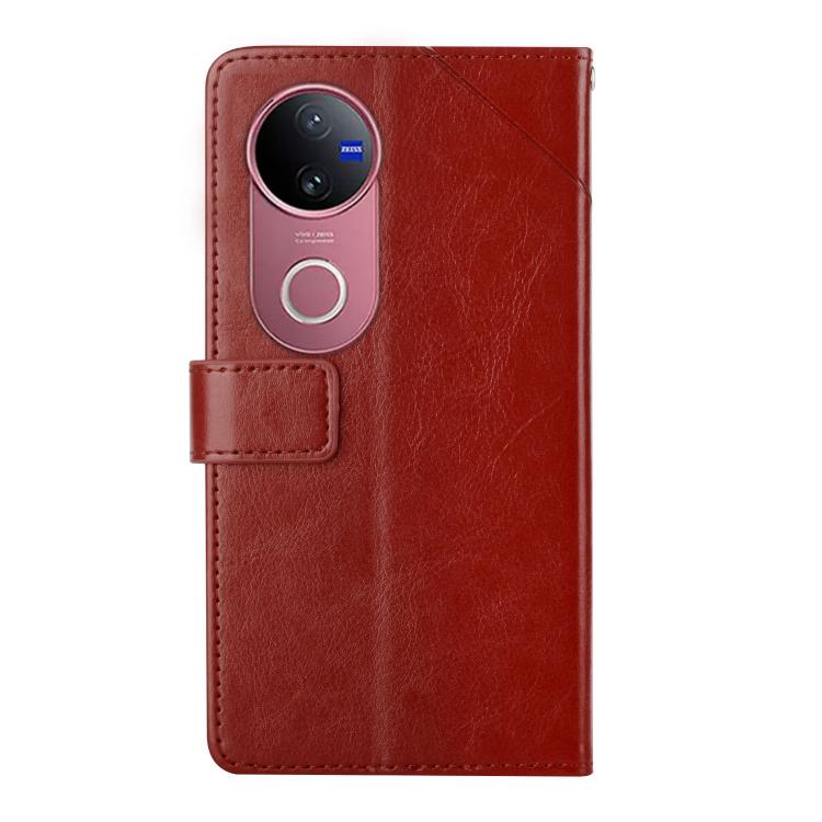 For vivo V50 5G Global HT01 Y-shaped Pattern Flip Leather Phone Case