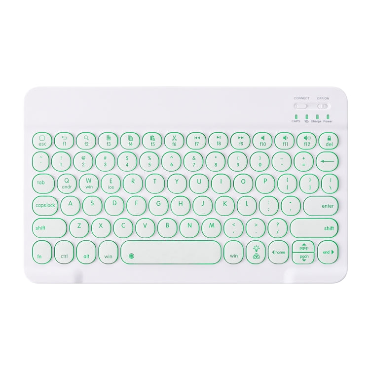YM97D For iPad Pro 9.7 2018 & 2017 / Air 2 / Air Detachable Round Key Colorful Backlight Bluetooth Keyboard Tablet Case with Pen Slot(Pink)