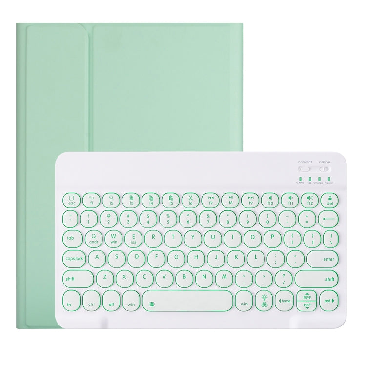 YM11D For iPad Pro 11 inch (2020 / 2018) Detachable Round Key Colorful Backlight Bluetooth Keyboard Tablet Case with Pen Slot(Green)