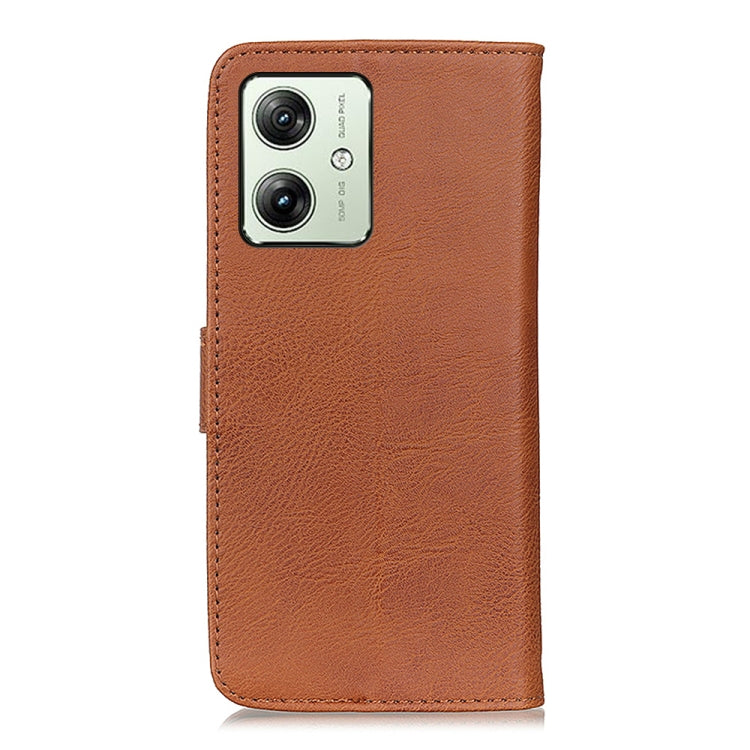 For Motorola Moto G64 5G KHAZNEH Cowhide Texture Flip Leather Phone Case