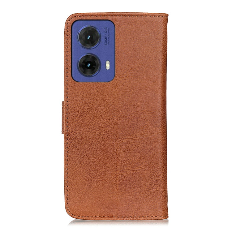 For Motorola Moto G85 KHAZNEH Cowhide Texture Flip Leather Phone Case