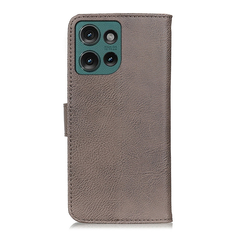 For Motorola Edge 50 KHAZNEH Cowhide Texture Flip Leather Phone Case