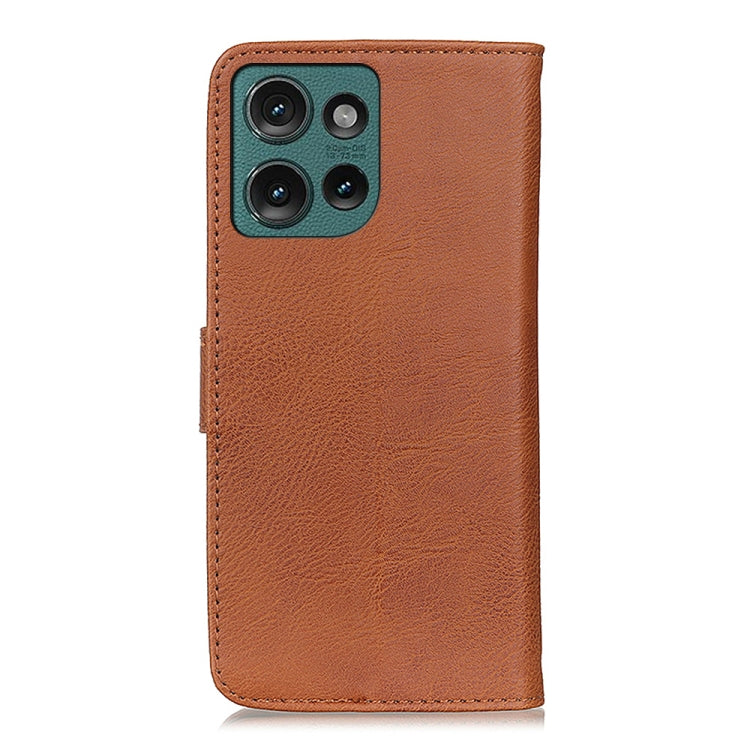 For Motorola Edge 50 KHAZNEH Cowhide Texture Flip Leather Phone Case