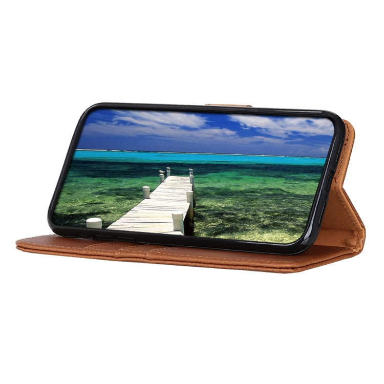 For Motorola Edge 50 KHAZNEH Cowhide Texture Flip Leather Phone Case