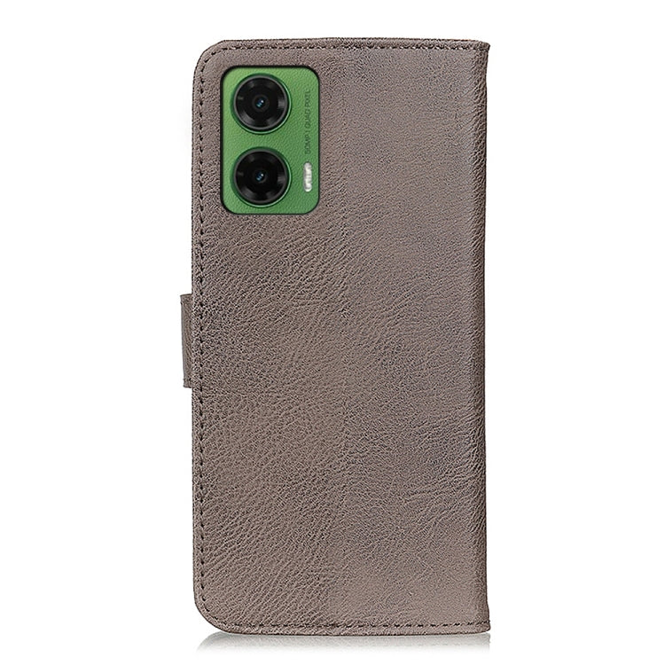 For Motorola Moto G35 5G KHAZNEH Cowhide Texture Flip Leather Phone Case