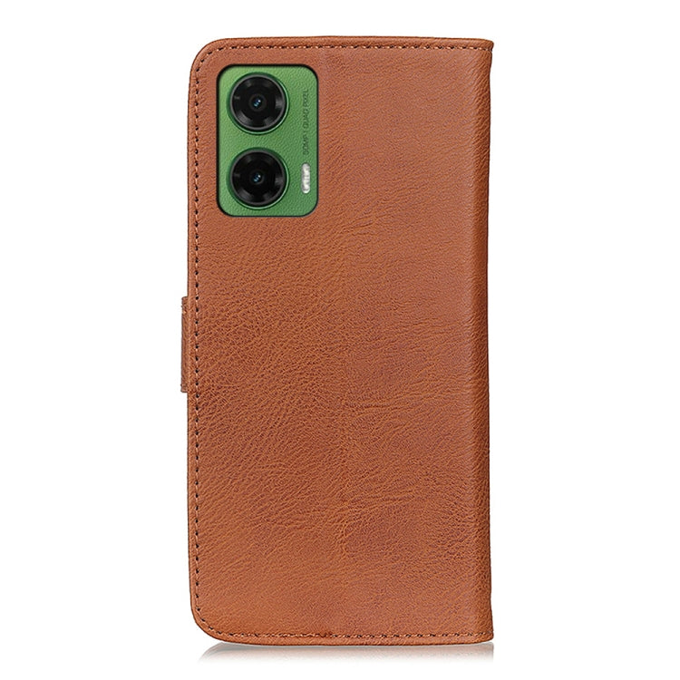 For Motorola Moto G35 5G KHAZNEH Cowhide Texture Flip Leather Phone Case