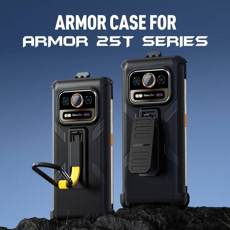 For Ulefone Armor 25T /  25T Pro Ulefone Back Clip Phone Case with Carabiner - Black