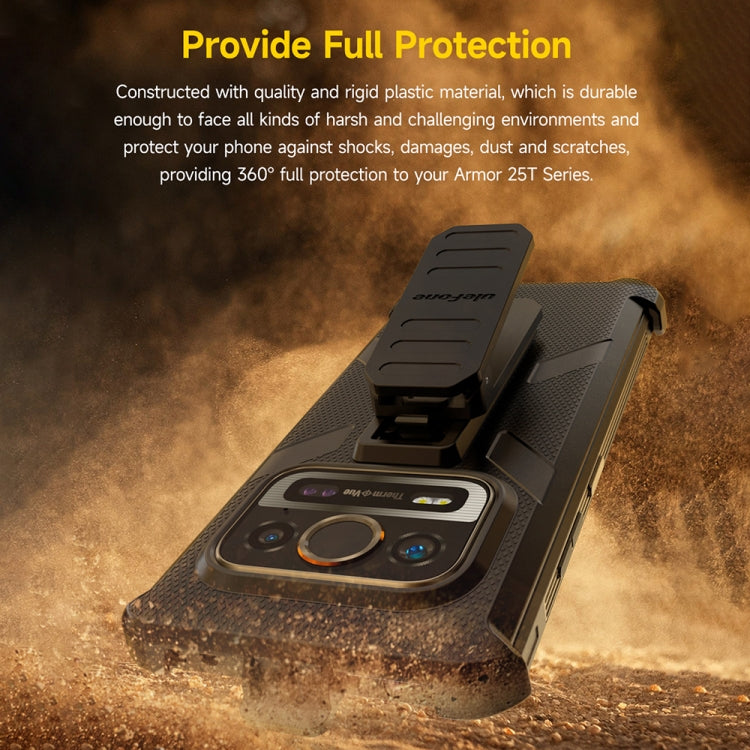 For Ulefone Armor 25T /  25T Pro Ulefone Back Clip Phone Case with Carabiner - Black