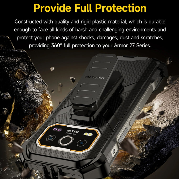 For Ulefone Armor 27 / 27 Pro / 27T / 27T Pro Ulefone Back Clip Phone Case with Carabiner - Black
