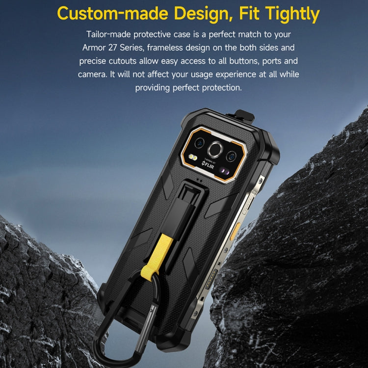 For Ulefone Armor 27 / 27 Pro / 27T / 27T Pro Ulefone Back Clip Phone Case with Carabiner - Black