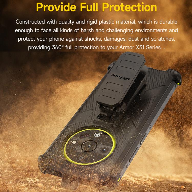 For Ulefone Armor X31 / X31 Pro Ulefone Back Clip Phone Case with Carabiner - Black