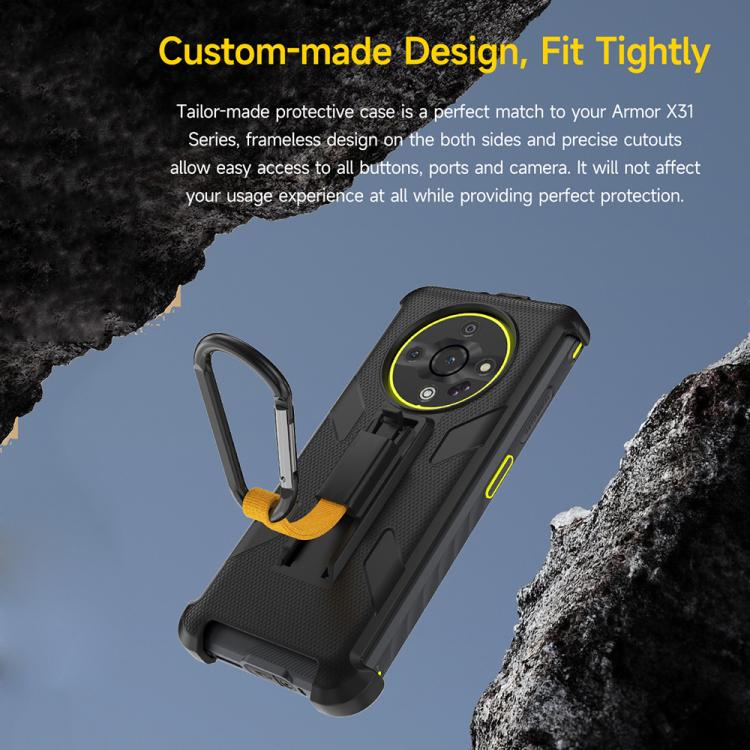 For Ulefone Armor X31 / X31 Pro Ulefone Back Clip Phone Case with Carabiner - Black