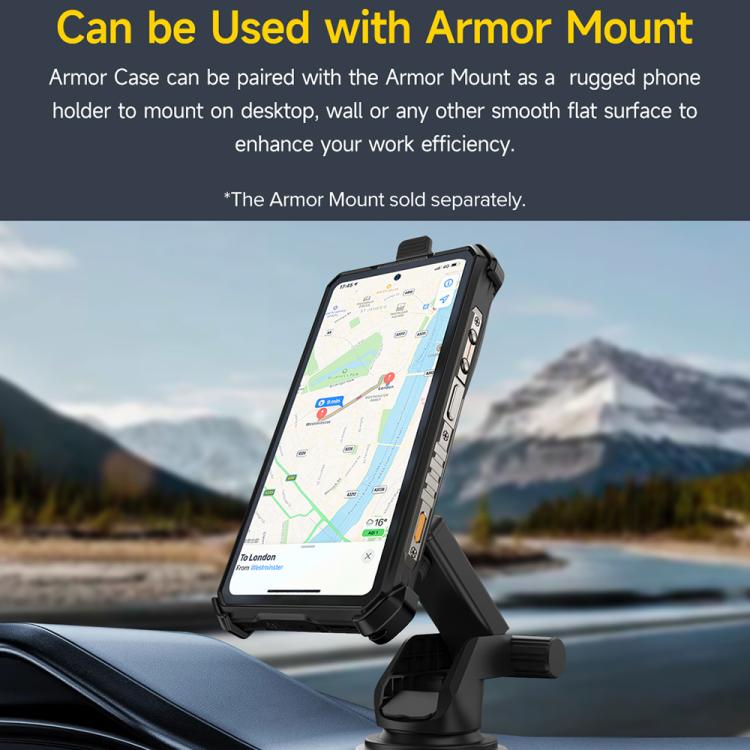 For Ulefone Armor 28 Ultra / 28 Ultra Thermal Ulefone Back Clip Phone Case with Carabiner - Black