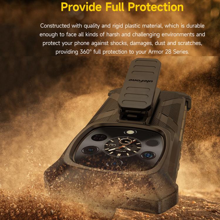 For Ulefone Armor 28 Ultra / 28 Ultra Thermal Ulefone Back Clip Phone Case with Carabiner - Black
